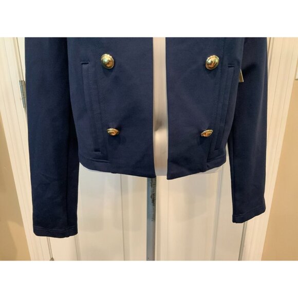 Michael Kors Midnight Blue Military Style Jacket Gold Buttons, Size S NWT! $225 - Picture 3 of 6